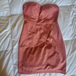 Coral Strapless Dress - XS